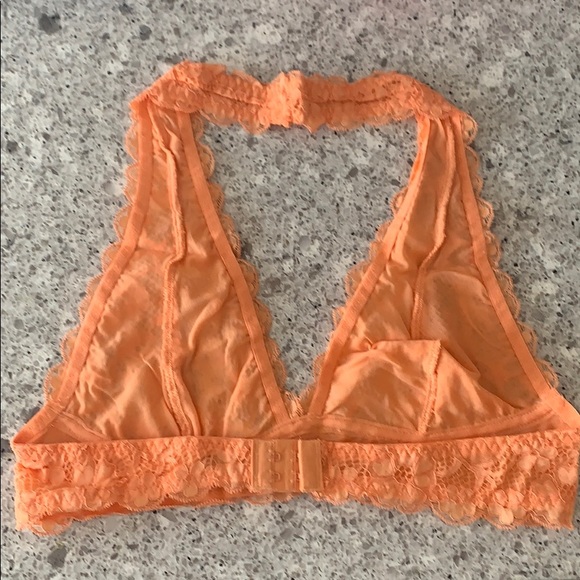Wishlist Stretch Lace Halter Bralette- Apricot - Picture 4 of 8